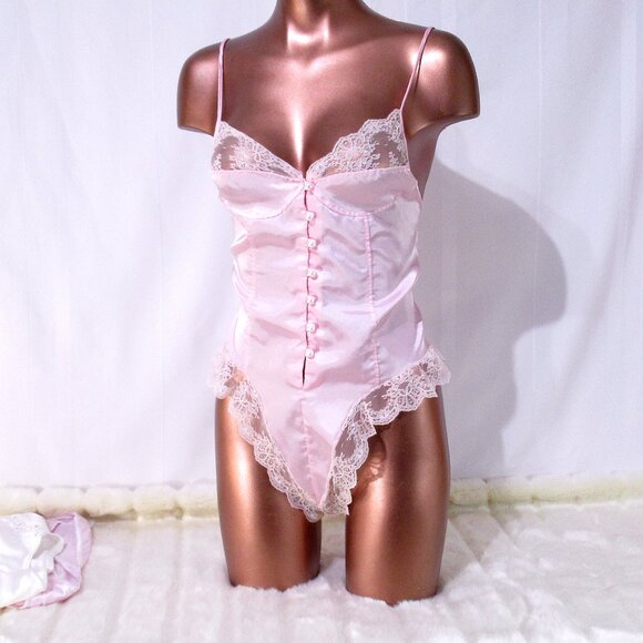 Vintage Dominique Satin Teddy Romper Panties M - Picture 2 of 10